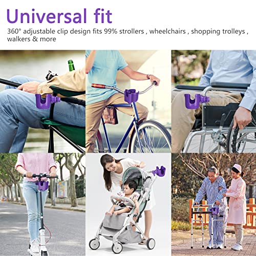 Suranew Cup Holder with Phone for Walker Wheelchair Stroller Purple - color: Purple