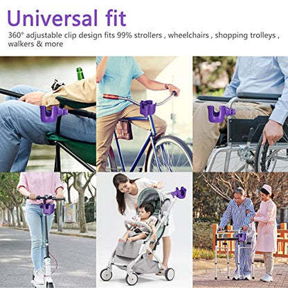 Suranew Cup Holder with Phone for Walker Wheelchair Stroller Purple - color: Purple
