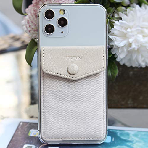 Ultra-Slim Self Adhesive Credit Card Leather Wallet - color: C:Beige