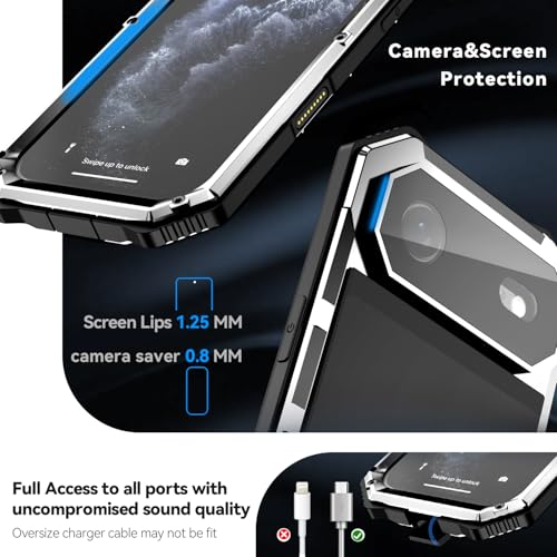 Lunivop Compatibility with iPhone Air Case 6.5'' 2025 Heavy Duty with Built in Screen Protector Lens Protection Rugged Stand 360 Full Body Military Grade Metal Bumper Phone Cases Men 17 Air Silver - color: Silver, size: iPhone 17 Air 6.5 2025