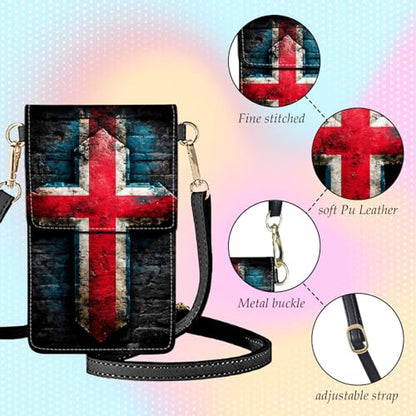 Small Crossbody Bags for Women Touchscreen Cell Phone Bag Cross Body Purses with adjustable Strap,Gifts For Teenage Girls - color: Cross of St. George Flag