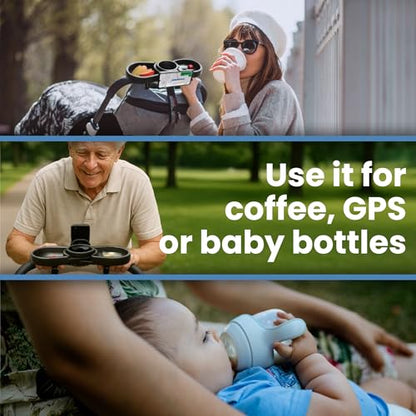 Stroller Tray with Cup Holder & Phone Mount, 360° Rotation