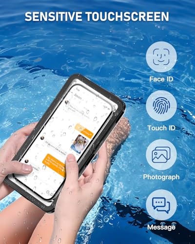 Waterproof Phone Case, IPX8 Underwater Floating Case for Snorkeling Swimming Beach Cruise Travel, Water Proof Dry Case for iPhone 16/15/14 Pro, Samsung Galaxy S26/S25/S24/S23/S22 (Black) - color: Black