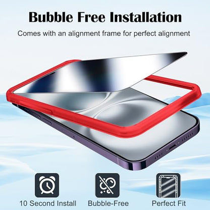 2 Pack Privacy Screen Protector for iPhone 16 Plus Mirrored - color: Silver iPhone 16 plus