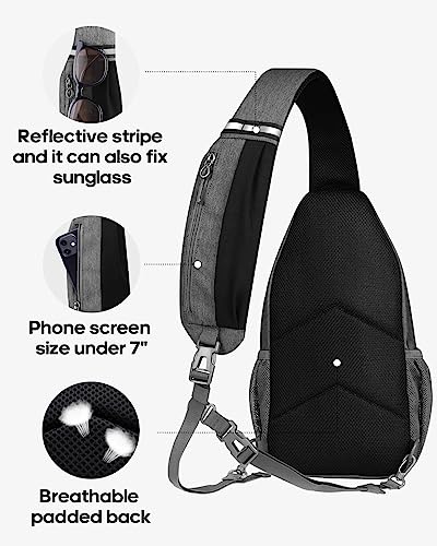 WATERFLY Small Hiking Sling Bag: Crossbody Sling Backpack Chest Bag Daypack for Men Women with Skin-Friendly Shoulder Strap | Additional Triangular Strap,Skin-Friendly Shoulder Strap,,Multi-compartment storage,Water-resistant,Breathable back pad - color: