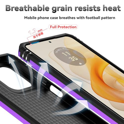 for Motorola Moto G 2025 / Moto G 2026 / Moto G Play 2026 Case, with Slide Camera Cover HD Screen Protector Ring Holder Kickstand Military Grade Protection Drop Tested Protective Phone Case (Purple) - color: Purple with camera cover Military-Grade 2nd gen