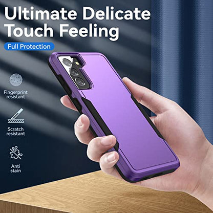 for Samsung Galaxy S21 Plus Case,with HD Screen Protector [Military Grade Drop Tested] Heavy-Duty Tough Rugged Shockproof Protective Case for Samsung S21 Plus, Purple - color: Purple