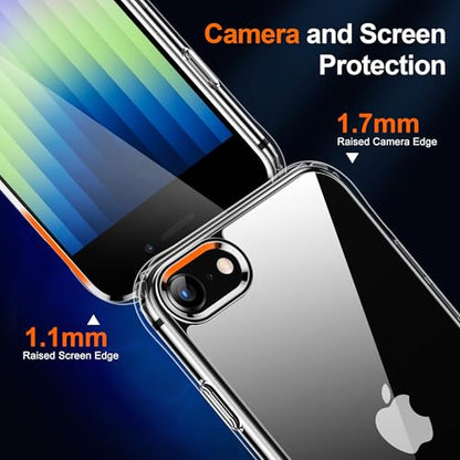 HOOMIL for iPhone SE 3rd/2nd Gen, iPhone 7/iPhone 8, Non-Yellowing, Drop Protection, Anti-Scratch Transparent Hard Back Phone Cover - Light Purple - color: Light Purple, size: iPhone 7/8/SE 2020/2022