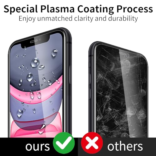 3 Pack Tempered Glass Screen Protector for iPhone 11/ iPhone Xr, 9H Hardness, Scratch Resistant, HD Clear, Case Friendly, Bubble-Free, Easy Install - size: iPhone 11/ iPhone Xr