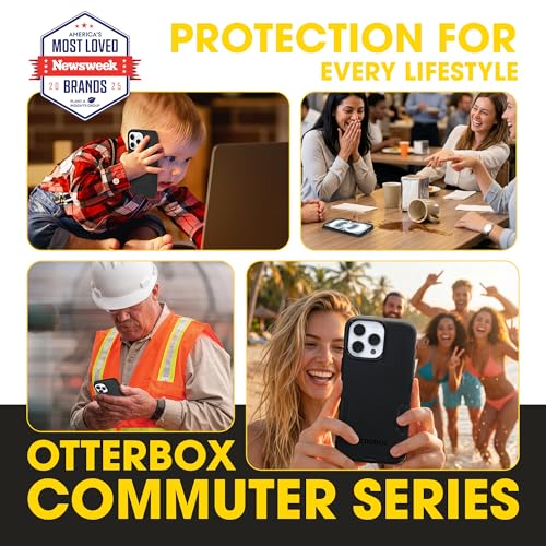 OtterBox iPhone 16 Pro Max – Commuter Series Slim MagSafe Case - Black | 3X Military Drop Protection - Dual-Layer Design - Pocket-Friendly - Raised Edges - Port Covers - Non-Retail Packaging - color: Black