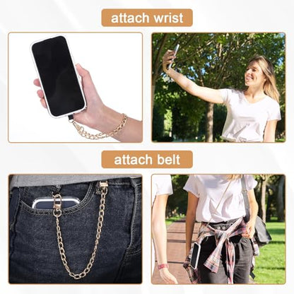 2Pack Phone Lanyard Crossbody with Patch Around the Neck Crossbody Wrist Chain Strap Crossbody for Women Most Phone - color: Gold