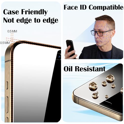 2 Pack Privacy Screen Protector for iPhone 16 Plus Mirrored - color: Silver iPhone 16 plus