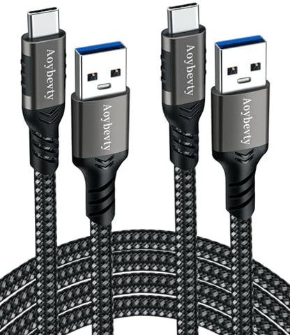 USB A to USB C Cable [2 Pack 6.6ft], USB 3.1/3.2 Cable - color: Grey, size: 6.6FT+6.6FT