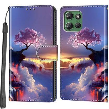 Case Wallet for Motorola Moto G Power 2025/2026, Pink Tree | Kickstand, 3 Card Holder, Shockproof TPU Interior Shell, PU Leather, Magnetic Flip Cover, Lanyard Strap - color: Pic:07