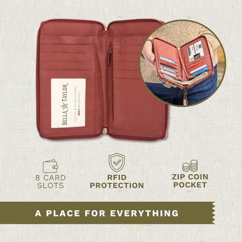 Bella Taylor Cell Phone Wristlet, Quilted Phone Wallet for Women | Lightweight, RFID blocking, phone pocket, built-in wallet, card organizer, coin pocket, secure zipper, quality construction - color: Autumn Garden