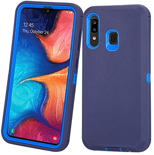 for Samsung Galaxy A20/A30/A50 Case, Heavy Duty Defender Armor Protective Cover with Built-in Screen Protector (Navy) - color: Navy