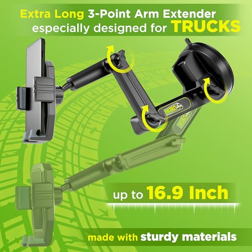 Truckules Truck Phone Mount, 16.9" Long Holder, 18 Wheeler, Gray - color: Gray