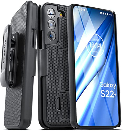 DuraClip Designed for Samsung Galaxy S22 Plus Belt Clip Case, Slim Phone Case with Holster (S22+) - size: S22 Plus