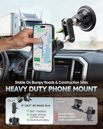 Semi Truck Phone Mount for Drivers, 360° Anti-Shake Compact Design - style: Standard