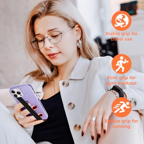 Elastic Silicone Phone Grip Straps, Non-Slip Holders for iPhone and Android