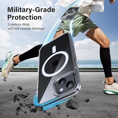 Supdeal Magnetic Clear Case for iPhone 14 Plus, [Compatible with MagSafe] [Non Slip Bumper & Not Yellowing] Military Grade Shockproof Transparent Silicone Phone Cover, 6.7", Transparent - color: Transparent, size: iPhone 14 Plus