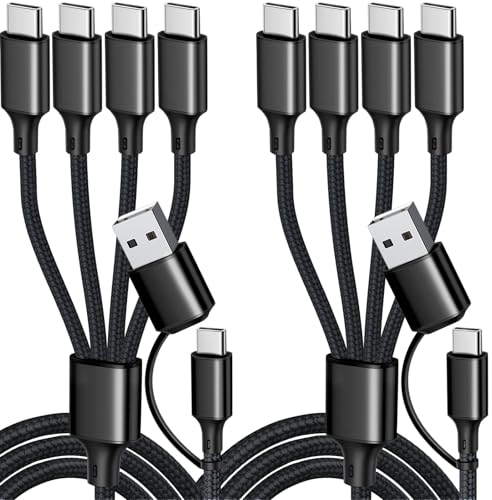 Puxnoin USB C Splitter Multi Charging Cable, USB A/C Fast Charging Cord