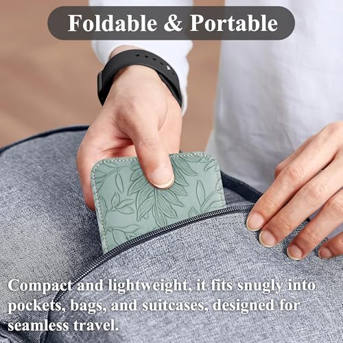 Airplane Travel Essentials for Flying Flex Flap Cell Phone Holder & Flexible Tablet Stand for Desk, Bed, Treadmill, Home & in-Flight Airplane Travel Accessories(1-Carved Green) - color: 1-Carved Green