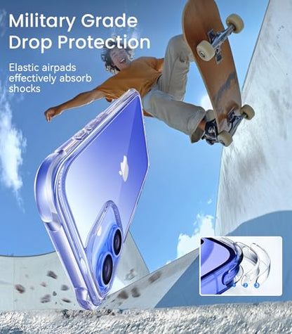 Mkeke for iPhone 16 Case Clear, [Not Yellowing] [16FT Military-Grade Drop Protection], Slim Clear iPhone 16 Case for Apple iPhone 16 with Shockproof Bumper 2024 - size: for iPhone 16 Case 6.1"