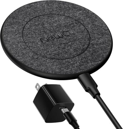 NewQ Wireless Charger, 15W Max Wireless Charging Pad for iPhone 17 16 15 14 13 12 11Mini/SE/Pro/Max/Plus, Samsung Galaxy S23/S22/S21/S20/S10/S9/S8/S7/Note20/10/9/8, Air Pods/Pro/Galaxy Buds/+,1 Packs - size: 1 Pack with 20W Adapter
