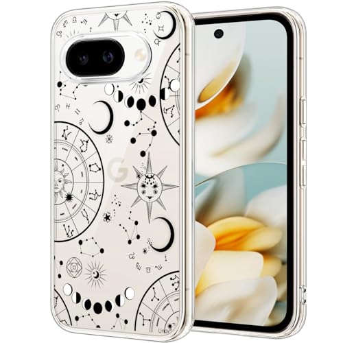 Unov for Pixel 10a Case, Clear with Design, Slim Fit Good Grip, Embossed Phone Case, Shockproof Protective Cover, Raised Camera Protection, Soft TPU, Zodiac Galaxy - color: Zodiac Galaxy