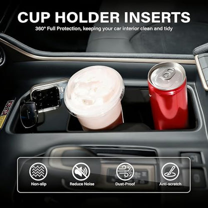 2Pcs Cup Holder Inserts for Toyota Grand Highlander Accessories 2024-2026 - color: 2Pcs Cup Holder