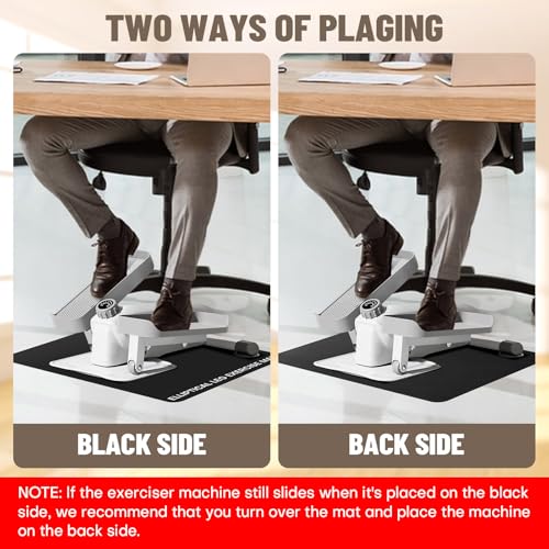 Under Desk Elliptical Mat - Non-Slip Exercise Equipment for Peloton Bike, Small Exercise Mat for Desk Workout Equipment - color: Black 1 Pc