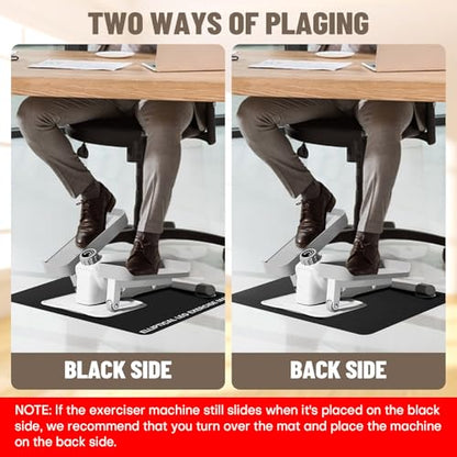 Under Desk Elliptical Mat - Non-Slip Exercise Equipment for Peloton Bike, Small Exercise Mat for Desk Workout Equipment - color: Black 2p
