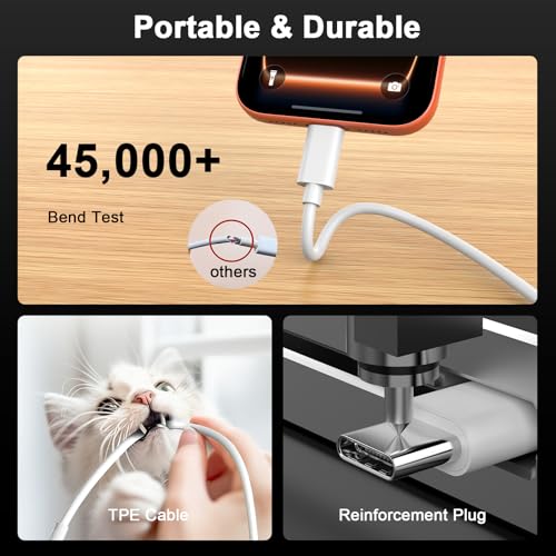 [Apple MFi Certified] 2 Pack 240W iPad Fast Charging Cable Cord 6FT - color: CWhite