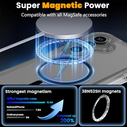 WRJ Magnetic Clear for Samsung Galaxy S26 FE Case,Samsung S25 FE Case [Fit for MagSafe][Military Grade Drop Protection] Translucent Shockproof Protective Phone Case-Black - color: Black, style: Transparent