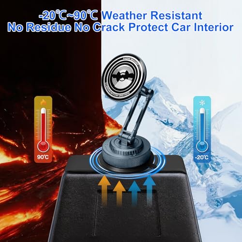 PIEPIE All-Metal Alloy Long Arm Magnetic Suction Cup Car Phone Mount Holder - color: Navy Deep Blue