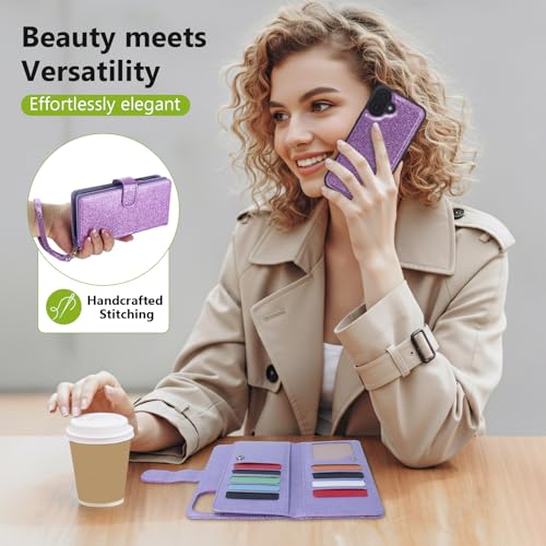 Varikke Wallet Case for iPhone 16 - Compatible with Magsafe, Silver - color: (Compatible with MagSafe) Light Purple, size: iPhone 16 6.1"