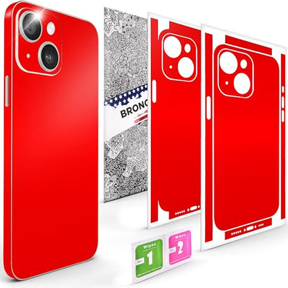 2Pcs Skin Wrap Compatible for iPhone 14 – Slim Decal Vinyl Protective Film for Sides & Back – Sleek Fit, Premium Look – Compatible with All iPhone 14 Cases - Red - color: Red