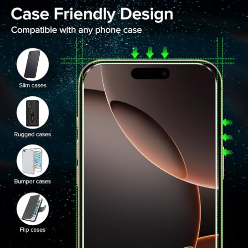 ivoler 3+3 Pack Tempered Glass for iPhone 16 Pro Max 6.9" Screen Protector with Camera Lens Protector with [Alignment Frame], Anti-Scratch Case Friendly Transparent HD Clear Film - size: iPhone 16 Pro Max 6.9''