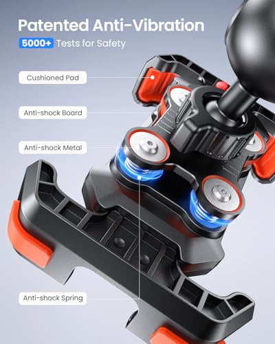 LOXP Anti-Shake Bike Phone Holder with 2026 Dual Vibration Dampener - color: Orange