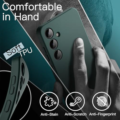 JETech Slim Case for Samsung Galaxy S24, Midnight Green | Camera Lens Protection, Soft TPU Design, Matte Finish, Shockproof Protection - color: Midnight Green, size: S24