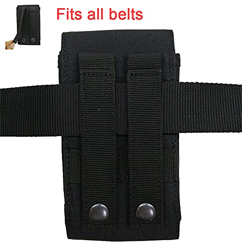 Universal Tactical Molle Phone Pouch Cellphone Holder | Mobile Holster Belt Smartphone Pouch for iPhone 17 Pro Max/Air/17 Pro/ iphone17/16 /15 /14 /13/12 Pro Max/iphone 16/15/14Plus - color: BLACK