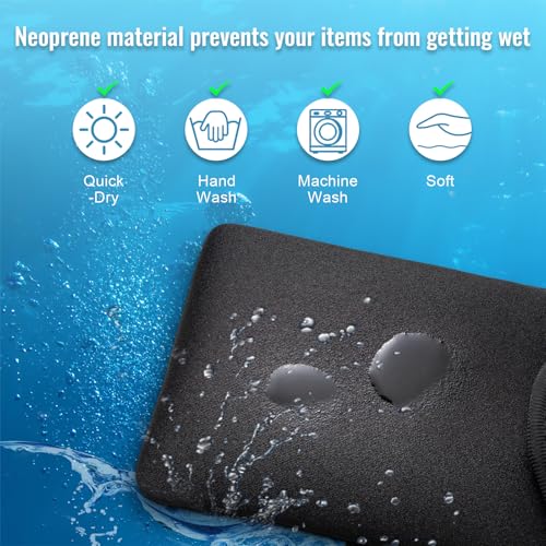 Neoprene Phone Sleeve Pouch Case Bag for Men Women w/Crossbody Strap/Neck Lanyard for iPhone 17/16/15/14 Pro Max, Samsung S25，Pixel 10 - color: Black Cell Phone Sleeves