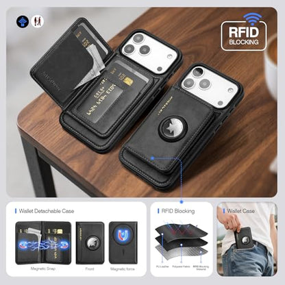 Antsturdy Compatible with MagSafe iPhone 17 Pro Wallet Case,Black - color: Black, size: iPhone 17 Pro - 6.3"
