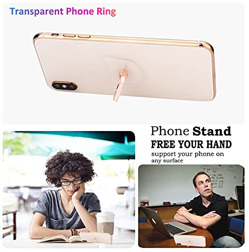 Transparent Cat Cell Phone Ring Holder Kickstand,360 Rotation Clear Cat Cell Phone Finger Ring Grip Stand for Phones,Pad