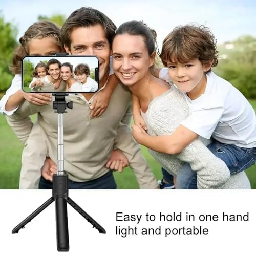 PINHEN Phone Tripod & Selfie Stick,3 in 1 Extendable 360° Rotation Tripod Stand with Detachable Wireless Remote Portable Smart Phone Holder Compatible with iPhone Android Sansung - color: White