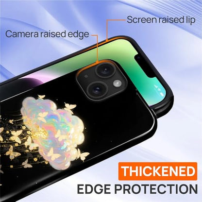 Case for iPhone 13 iPhone 14, Shockproof Hybrid Protective Phone Case, Dual-Layer Drop Protection Anti-Scratch, Butterfly Cloud - color: Butterfly Cloud, size: iPhone 13 14