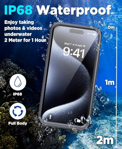 Beeasy for iPhone 15 Pro Max Waterproof Case with Magsafe, IP68 Underwater Military Grade, Phone Case with Shockproof, Dustproof, Rugged 360 Full Body Protection Cover with Built-in Screen Protector - size: iPhone 15 Pro Max (6.7")