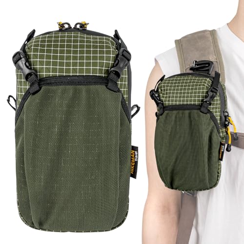 HIKEMAN Backpack Shoulder Strap Pouch - Smartphone Strap Pack,Waterproof Backpack Strap Pocket Attachment Bag for Hikers,Small Crossbody Bag Waist Pack for Sports Hiking Camping (Army Green) - color: Army Green