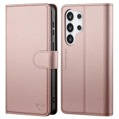 Compatible with Samsung Galaxy S26 Ultra Case Wallet with Card Holder [4 Card Slot] Women Men,RFID Blocking PU Leather Phone Case Flip Protector Cover Credit Card Slot Kickstand,Rose Gold - color: Rose Gold, size: Samsung Galaxy S26 Ultra - 6.9"